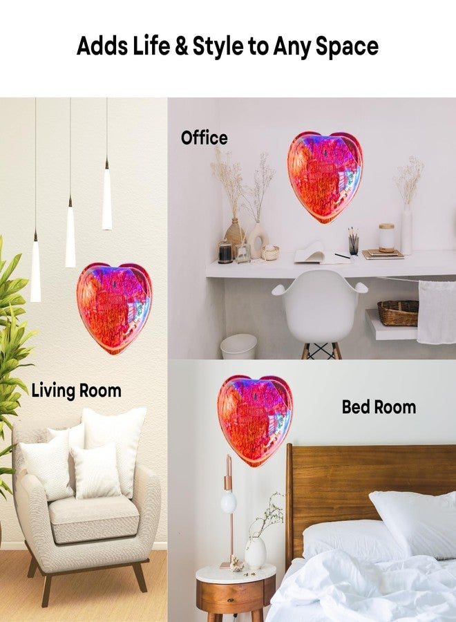 حوض سمك على شكل قلب أحمر مقاس 9 بوصات يُعلق على الحائط - بدون قاعدة | حوض أسماك عصري للمنزل والمكتب والمقهى | تصميم موفر للمساحة | حوض سمك أنيق وحوض نباتات | تصميم صغير الحجم - Image 4